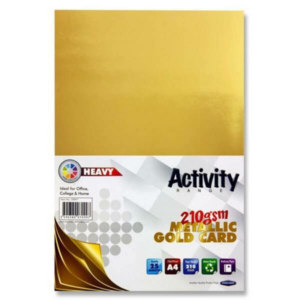 A4 Card 25 Sheets -Gold