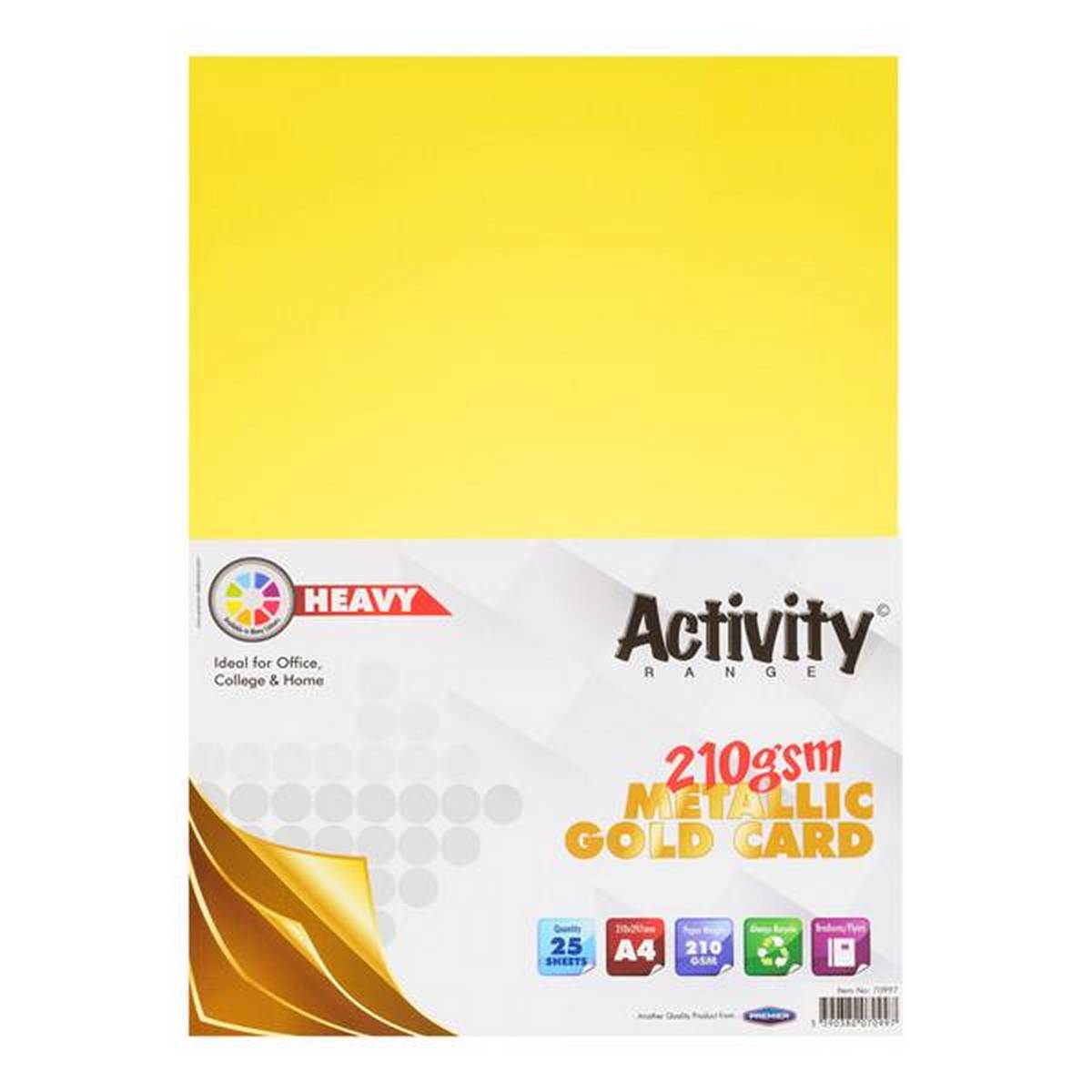 Premier Activity A4 Card 25 Sheets -gold