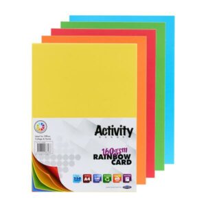 Premier Activity A4 160gsm Card 250 Sheets - Rainbow