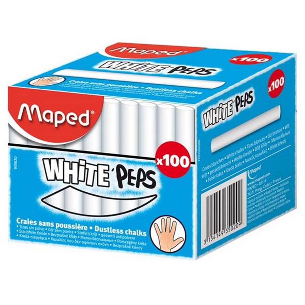 Maped Box 100 Chalk - White'peps