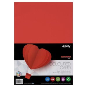 A4 160gsm Card 50 Sheets - Red