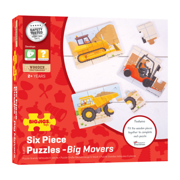 Big Movers (6 Piece Puzzles) - 3 Puzzles