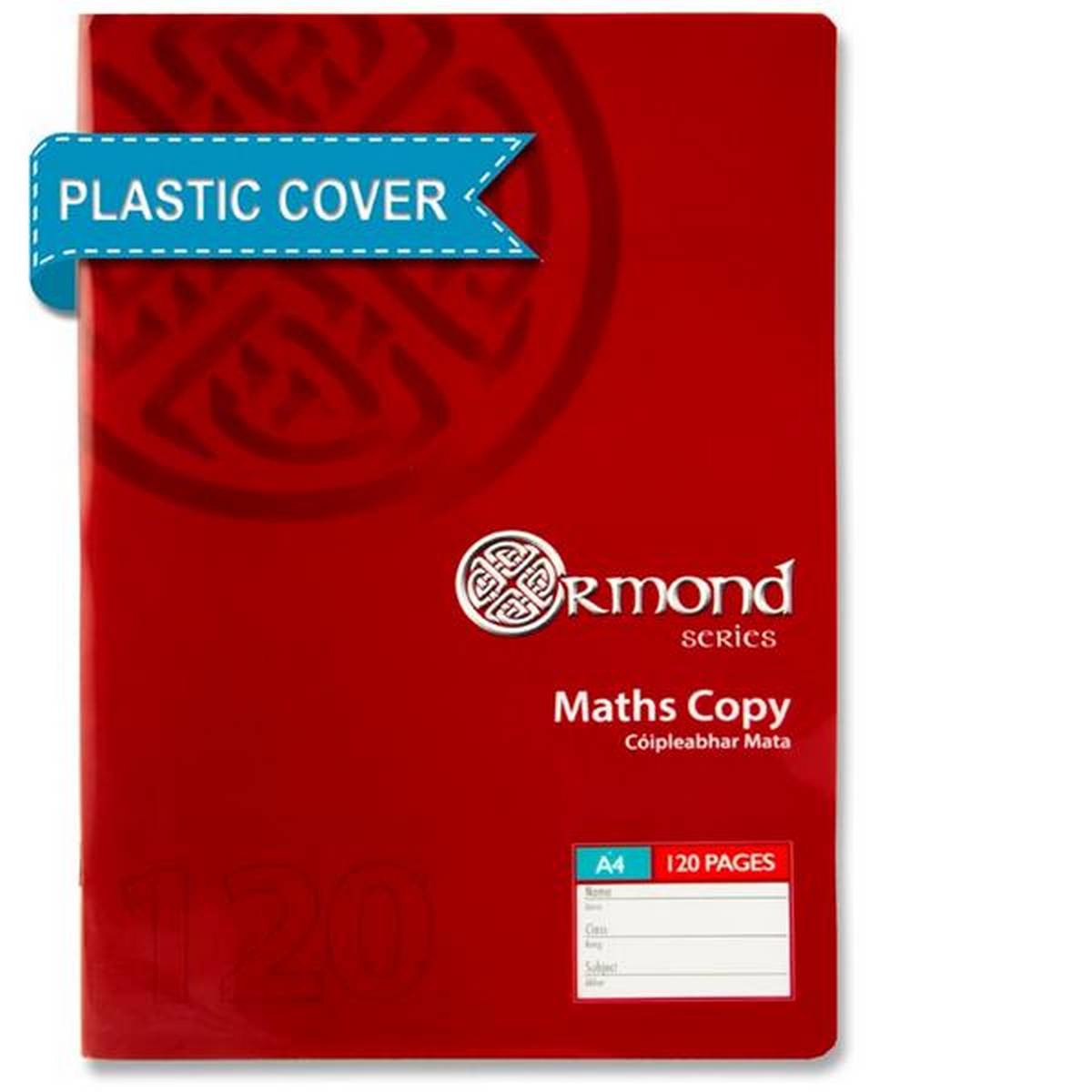 Ormond A4 120pg Maths Copy with Plastic Cover