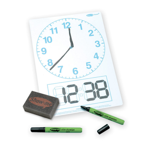 Show-Me Telling the Time Dry Wipe Boards (Pack of 35)