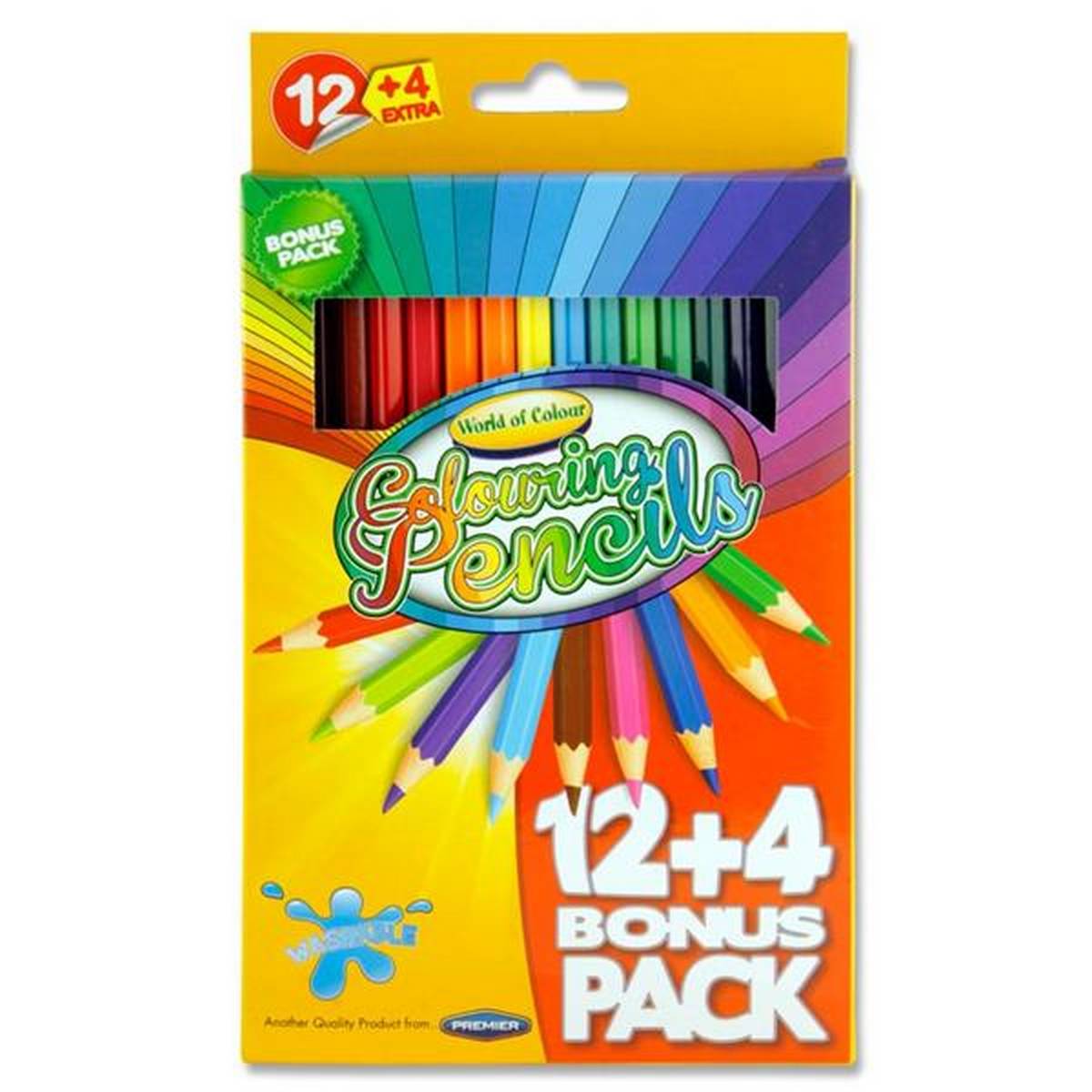 World of Colour Colouring Pencils Box 12 + 4 Free