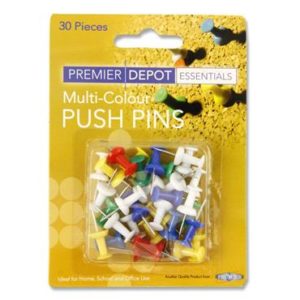 Premier 30 Coloured Push Pins