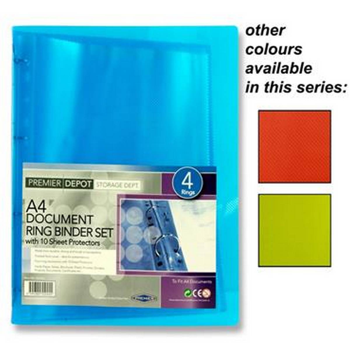 Premier Depot A4 Ring Binder With 10 Punched Pockets