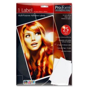 Pro:Form 25 Sheets - 1 Label 199x289mm