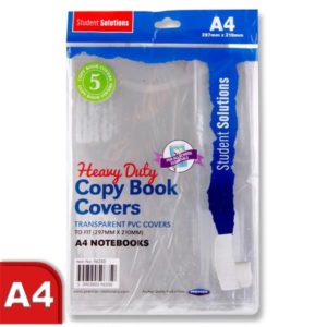 Ormond A4 PVC Heavy Duty Copy Book Covers Pack of 5