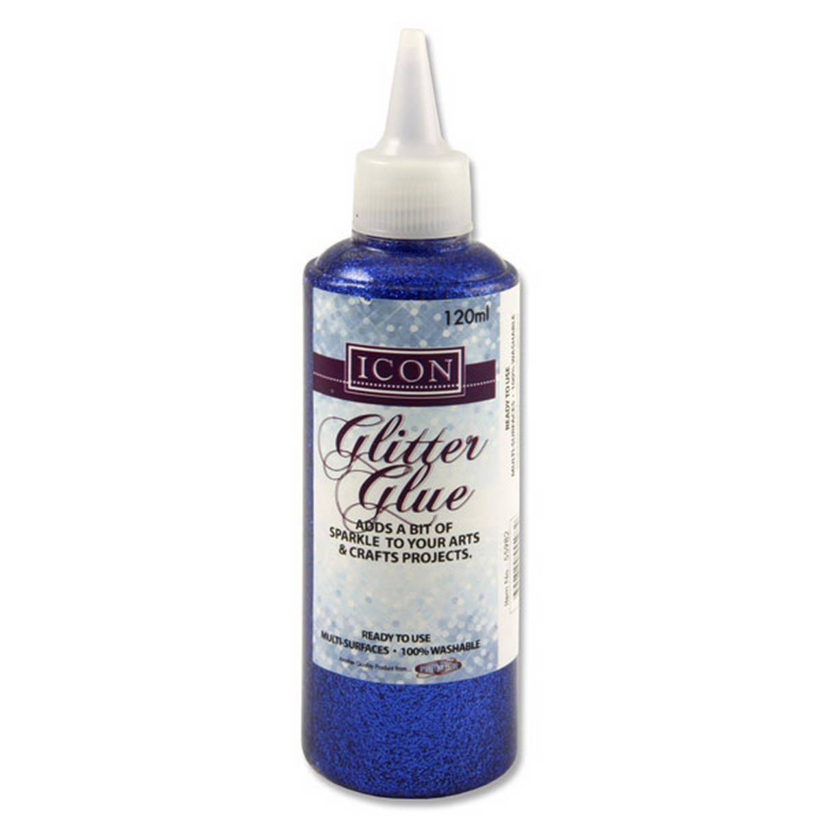 Icon 120ml Glitter Glue - Blue