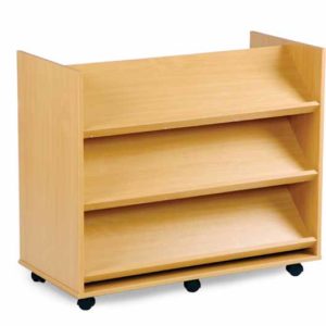 Double sided Library Display Unit with Angled Shelves