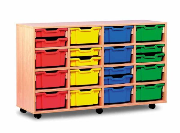 12 Deep and 8 Shallow Unit Coloured Tray Combination Unit