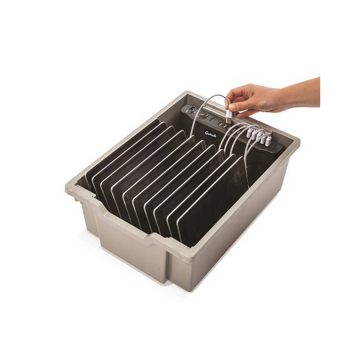 PowerTray - Deep Tray Charge in Silver
