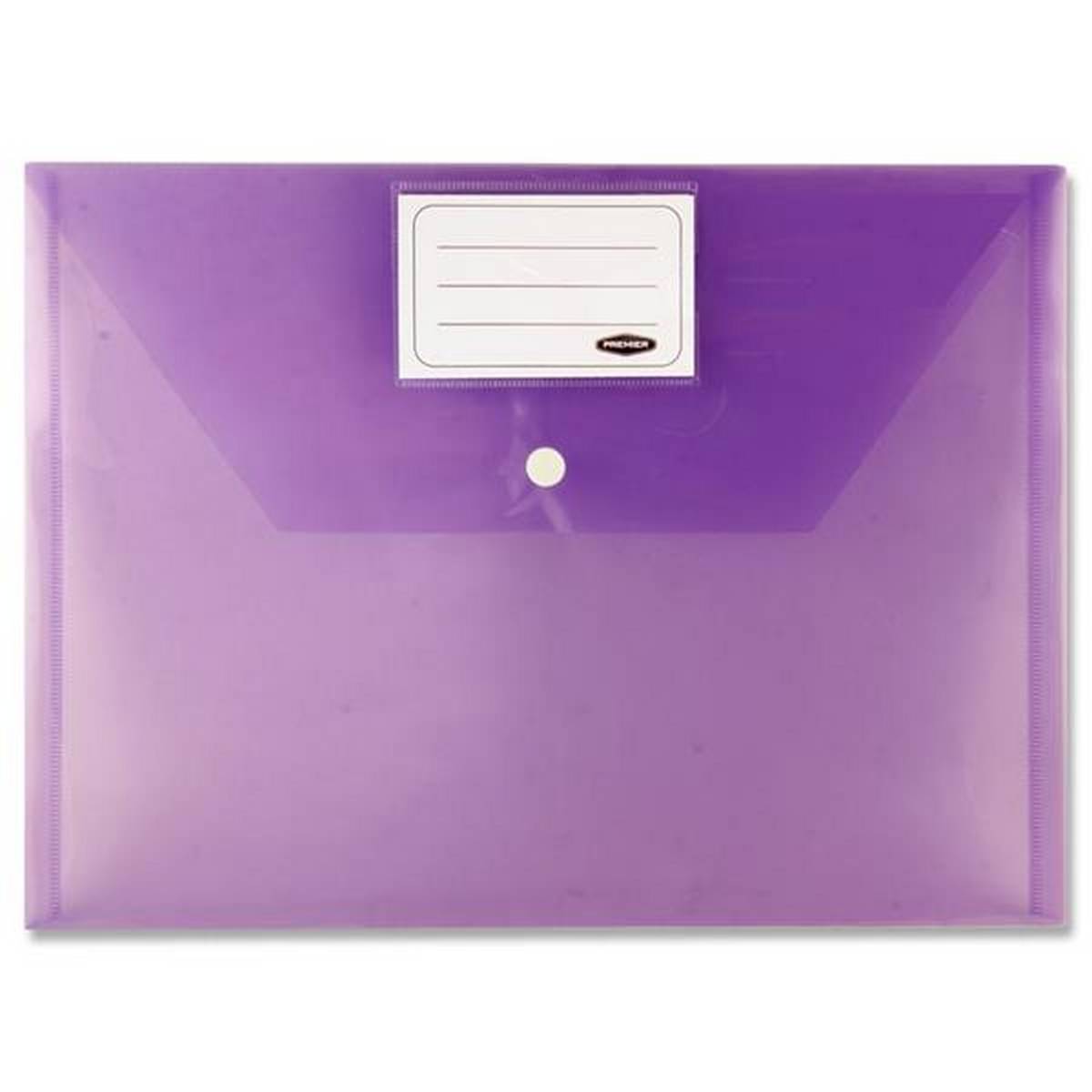 Premier Office Pack of 5 A4 Clear Coloured Button Wallets