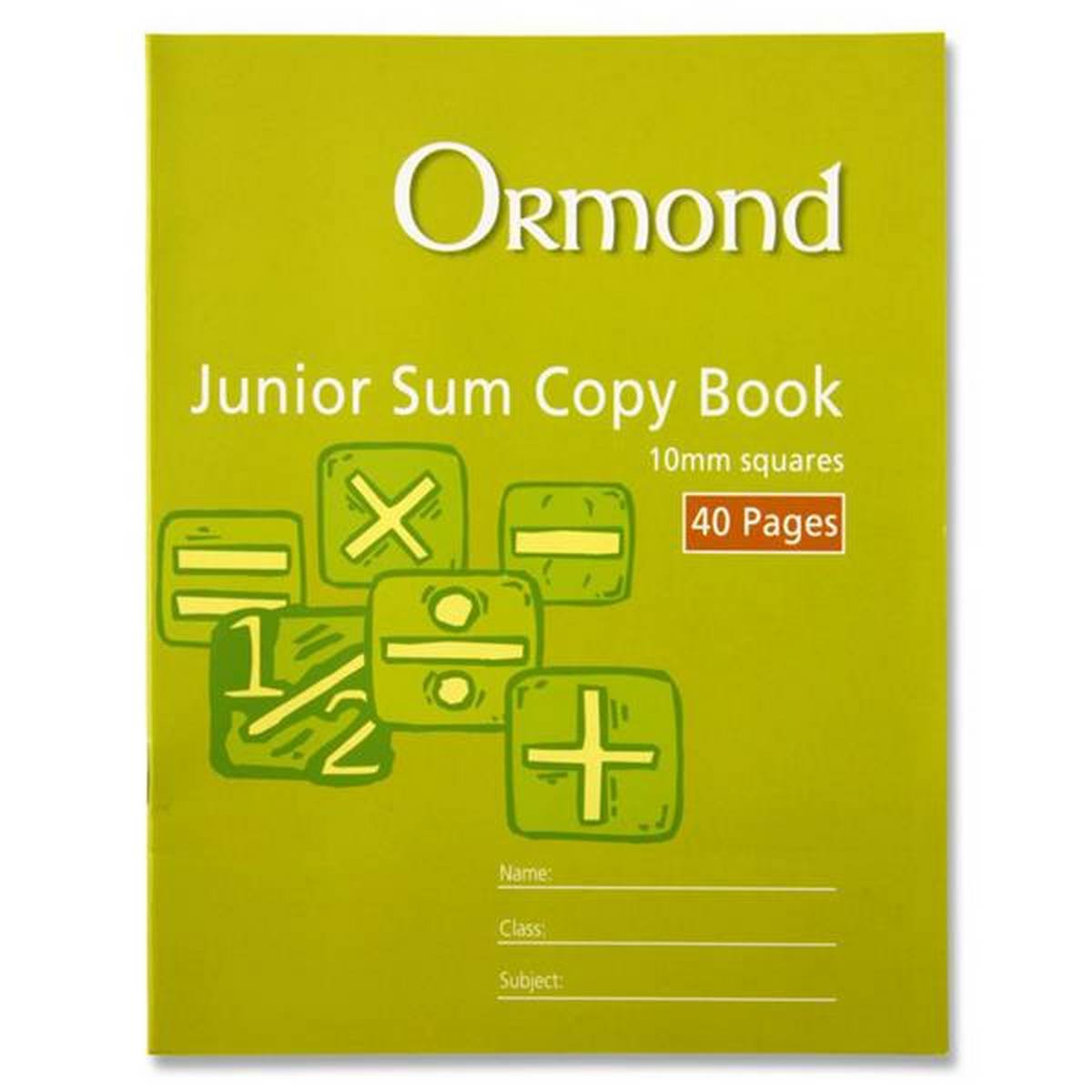 Ormond 10mm Sq 40 Page Junior Sum Copy