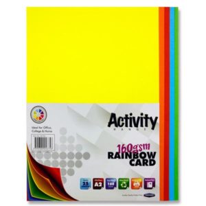 A2 160g Activity Card Rainbow Assorted Colours (Pack of 25 sheets)