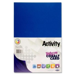 A4 Cobalt Blue Card 160gsm (Pack of 50 sheets)
