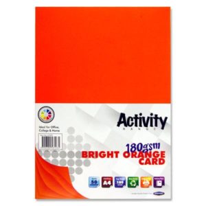 A4 Orange Card 160gsm (Pack of 50 sheets)