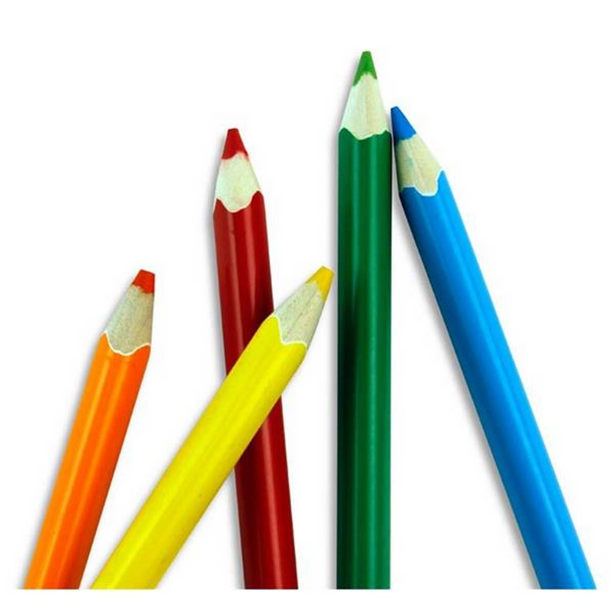 Jumbo Colouring Pencils Pack of 10 plus Free Sharpener