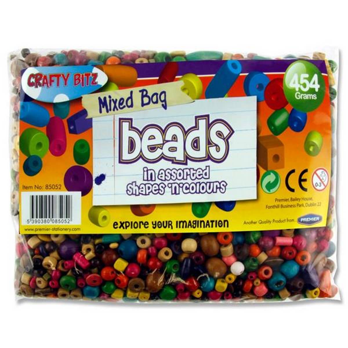 Assorted Wooden Beads Bag 454g