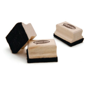 Show-me Wooden Handled Mini Felt Whiteboard Erasers Class Pack of 30