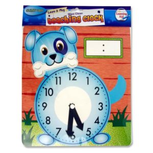 Clever Kidz Wipe-Clean Teaching Clock (Dog)
