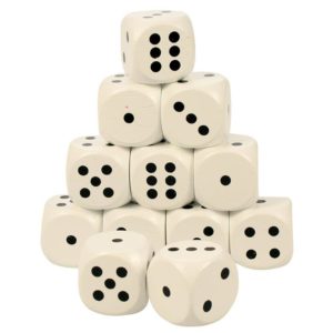 Giant Dice White (Pack of 12)