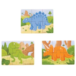 Dinosaur (6 Piece Puzzles) - 3 Puzzles