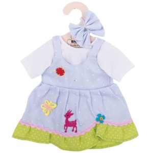 Blue Spotted Dress with Deer (for 38cm Doll)