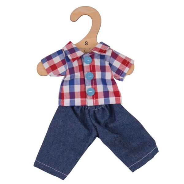 Checked Shirt and Jeans (for 28cm Doll)