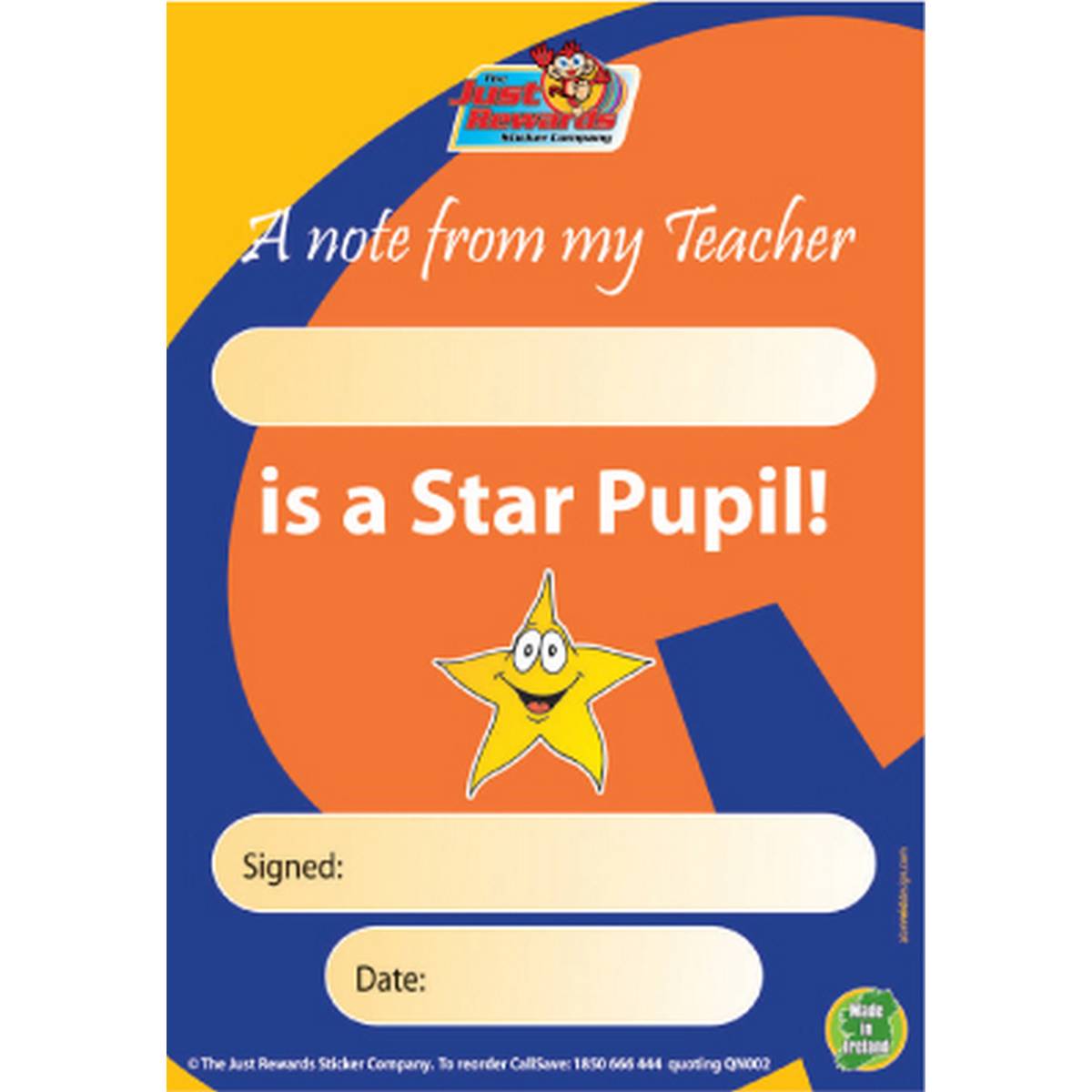 Star Pupil Praise Pad