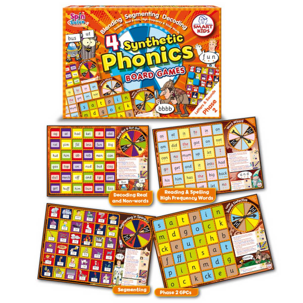 Synthetic Phonics Boards Games Age 3-7 Set of 4