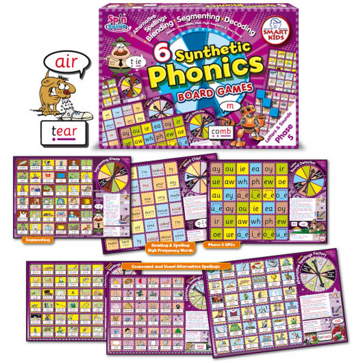 Synthetic Phonics Boards Games Age 6-8 Set of 6