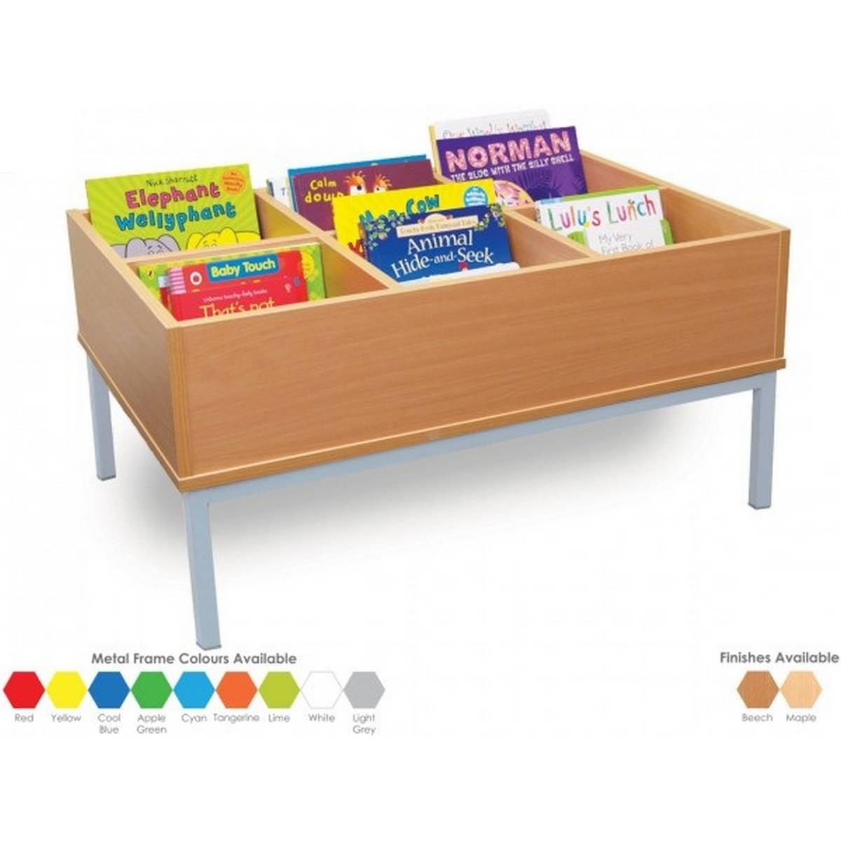 6 Bay Static Kinderbox Book Storage Unit with Legs