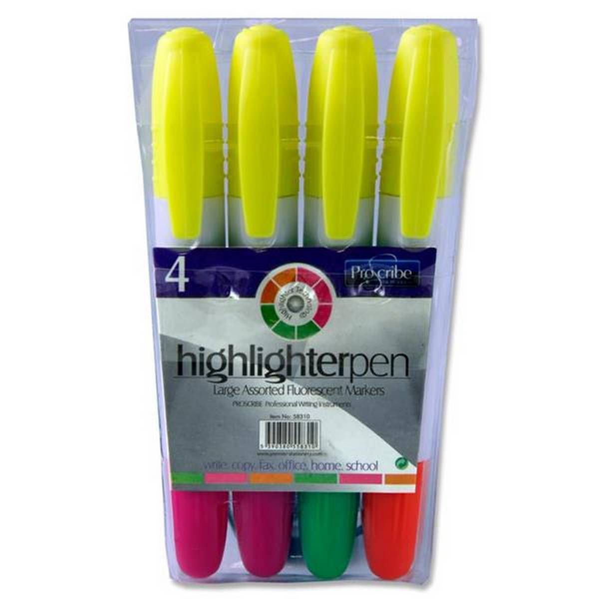 Wallet of 4 Assorted Highlighters