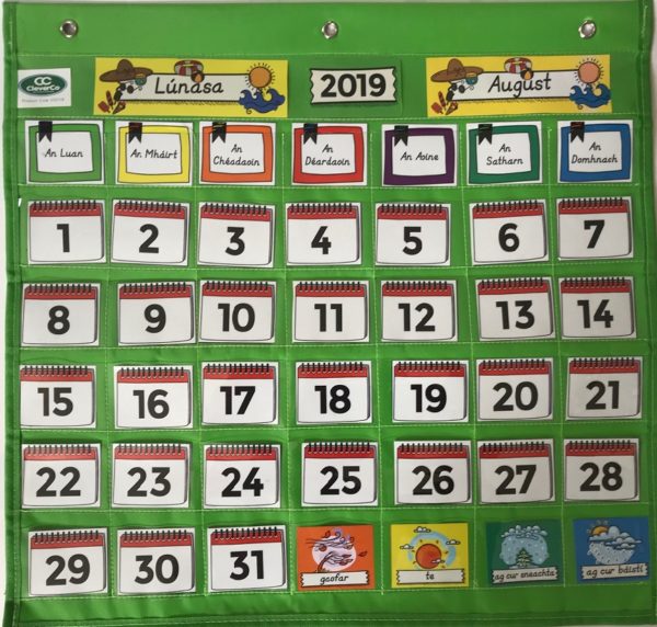 Irish / English Calendar Pocket Chart