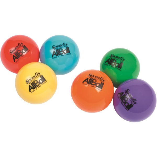Set of 6 Colored All Balls 7.6cm