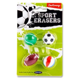 Sport 4 Pack Eraser Set