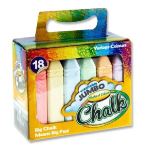 Jumbo Chalk 15cm - Coloured Pack of 18