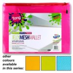 Premier Office A4+ Jelly Mesh Storage Wallet - Neon Tang