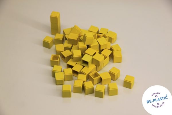 Interlocking Plastic Base Ten Units, Set of 100 (Yellow)