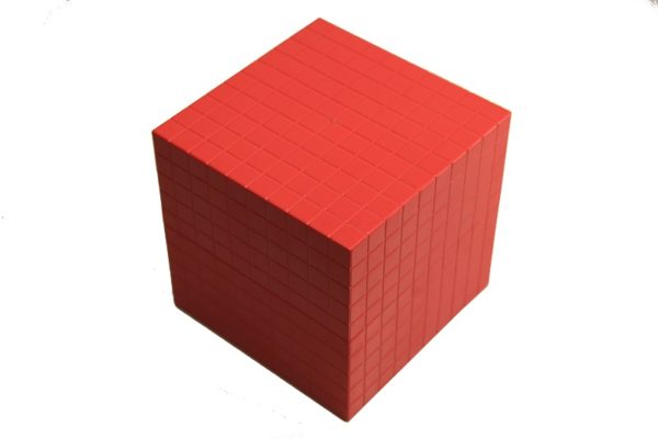 Interlocking Plastic Base Ten Cube (Red)