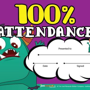 100% Attendance Award Certificates