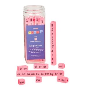 Additional Phonix Cubes Pink Vowel Phonemes - Pack Of 120