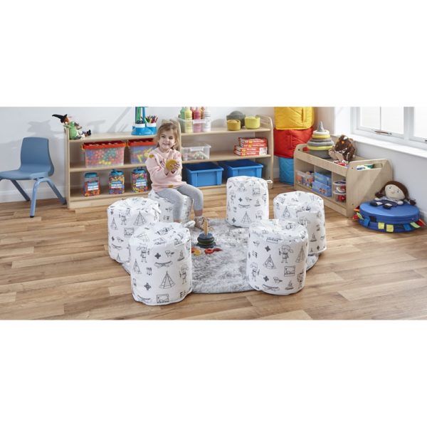 An amazing addition to any nursery setting, The Welcome to My Tribe range of intellitex wipe clean fabric is exclusive to Hope education. This range contains the unique STERITOUCH antimicrobial and antifungal additive, which kills 99.9% of the bacteria which cause C. difficile and MRSA along with many other bacteria. A giant step forward in terms of protecting children's health in the play environment, helping to prevent the spread of infectious bacteria to other children through surface contact, the fabric is totally impervious, waterproof and wipe clean. Comes with handy integral carry handles at the end for easy movement. 100% Cotton PVC coated outer, 100% Bead Inner 100% Cotton PVC coated outer, 100% Bead Inner. Dimensions: Size: H30cm x W30cm x D30cm Age Suitability: 24 Months + Reasons to Love Antimicrobial coating helps infection control within Nursery and School settings. Wipe Clean.