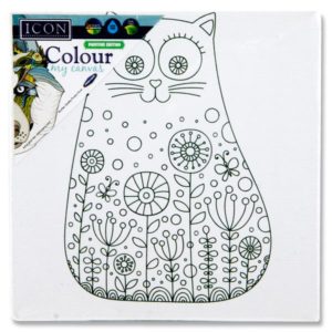 Icon 100x100mm Colour My Canvas - Cat
