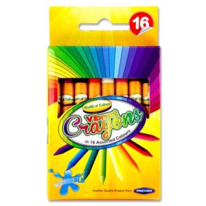 World of Colour Box of 16 Wax Crayons