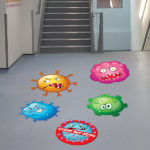 Sensory Floor Stickers Stamp Out Germs