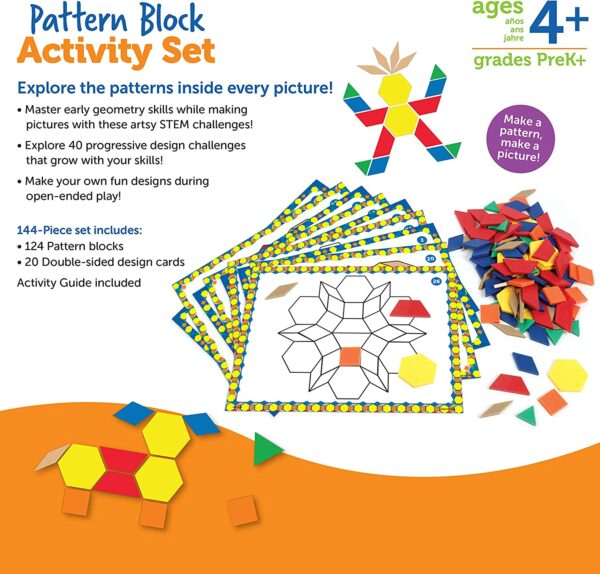 Learning Resources LER6134 Pattern Block Activity Set