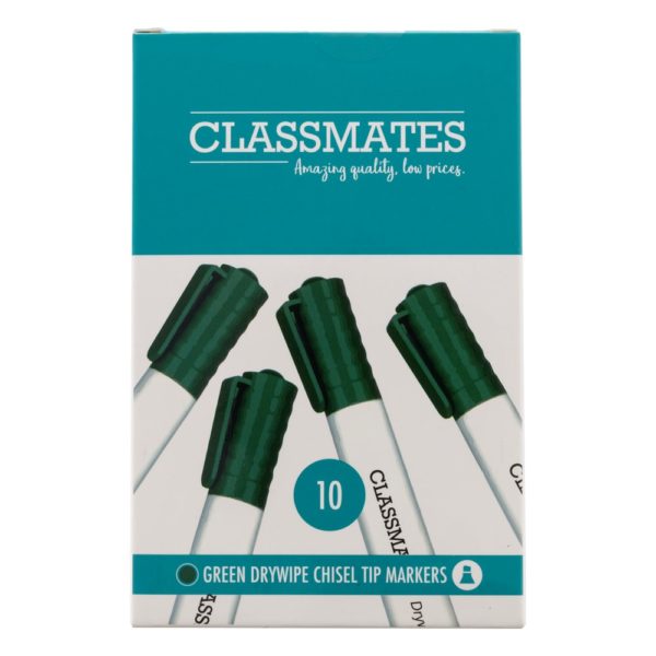 Classmates Whiteboard Marker Green, Chisel Tip